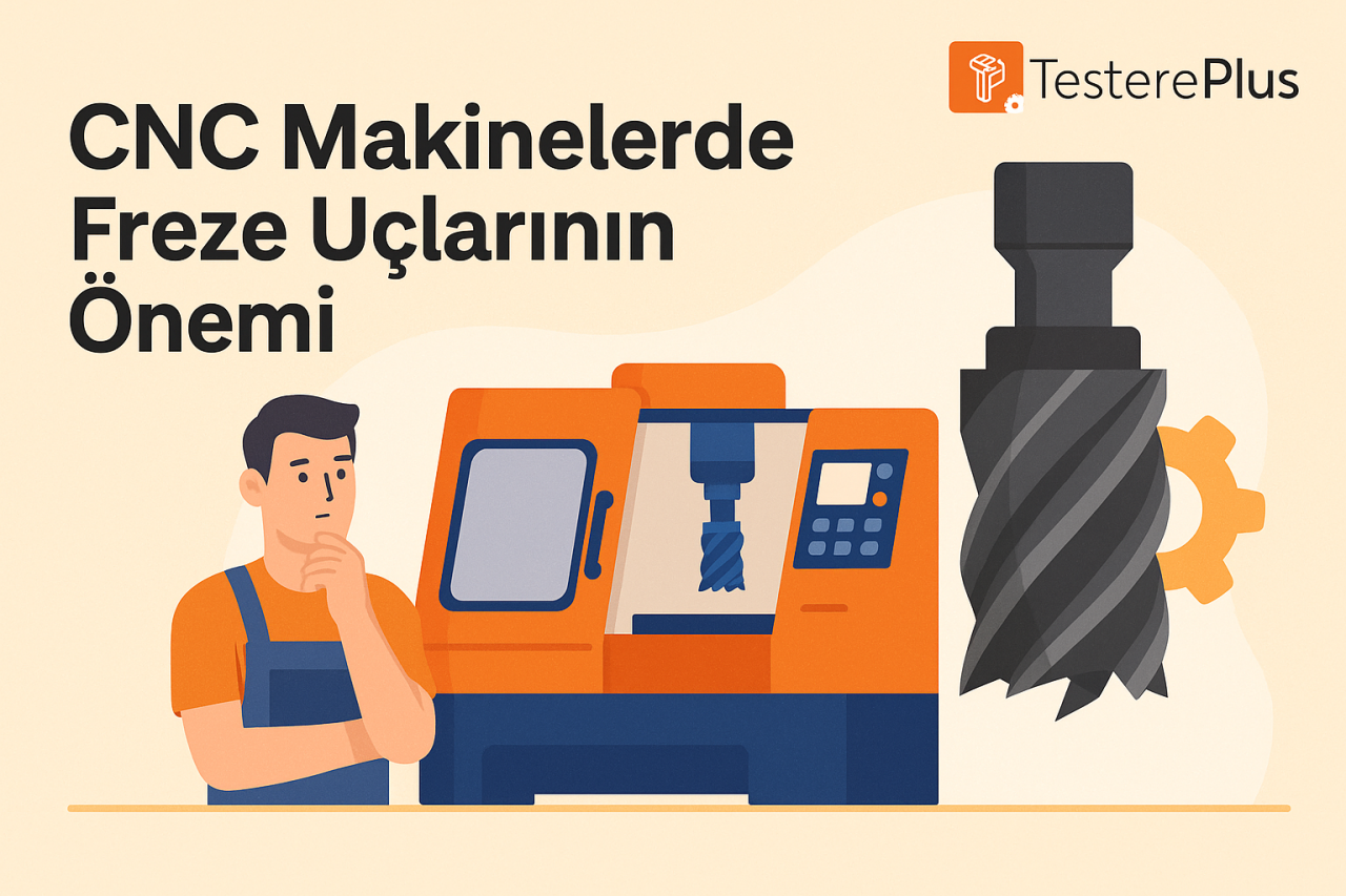 <h2>Blog Özeti</h2>
<p><strong>CNC Makinelerde Freze Uçlarının Önemi</strong>, üretim kalitesi, yüzey hassasiyeti ve takım ömrü açısından belirleyici bir rol oynar. Malzemeye uygun freze ucu seçildiğinde daha temiz yüzeyler, daha hızlı işlem süresi ve daha verimli makine kullanımı elde edilir. <strong>CNC Makinelerde Freze Uçlarının Önemi</strong>, doğru devir ayarı, düzenli bakım ve uygun kullanım ile birlikte değerlendirildiğinde hem atölyelerde hem de endüstriyel üretimde kalite standardını yükseltir.</p>