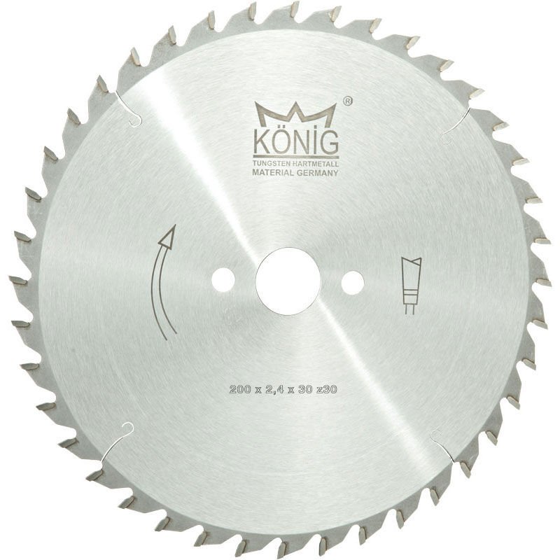 König İnce Masif Dilimleme Daire Testere Bıçakları 200x2.4x30 z:30