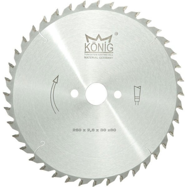 König İnce Masif Dilimleme Daire Testere Bıçakları 260x2.8x30 z:80