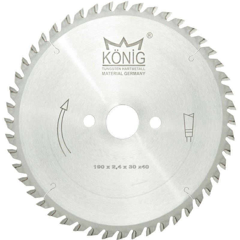 König Portatif Makinalar İçin Daire Testere Bıçakları 190x2.4x30 z:40