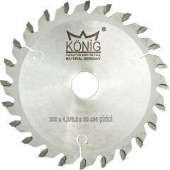 König Çizici Daire Testere Bıçakları 200x4.2/5.2x30 z:34