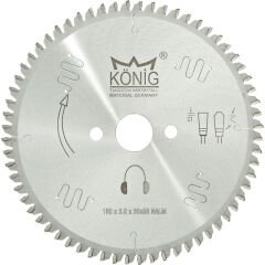 König Aluminyum ve PVC Daire Testere Bıçakları (115mm-235mm) 180x3.0x30 z:58