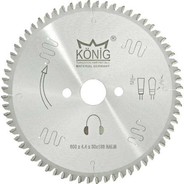 König Aluminyum ve PVC Daire Testere Bıçakları (250mm-600mm) 600x4.4x30 z:138
