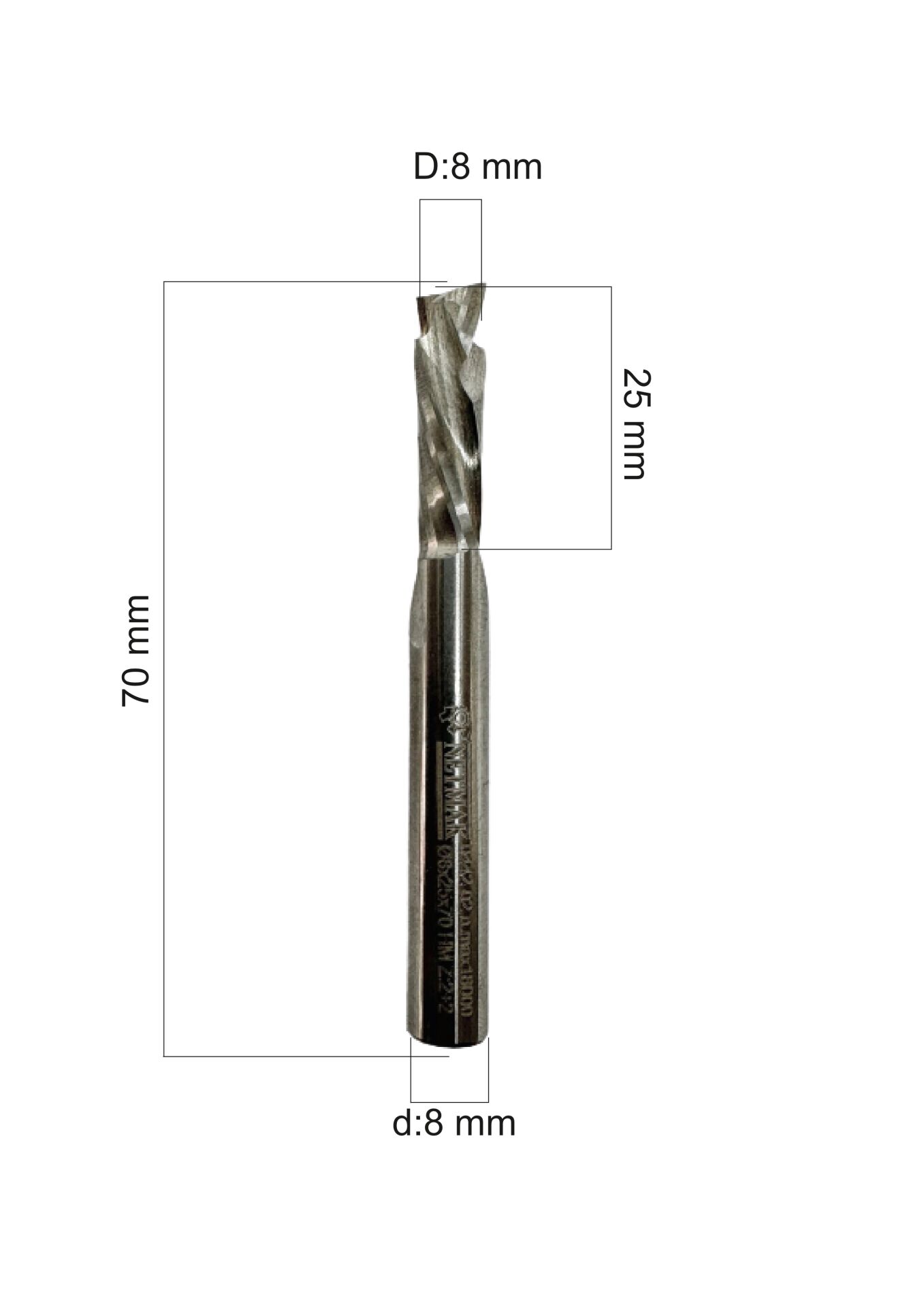 Netmak Pozitif Negatif 2+2 Elmas CNC Bıçağı 8x25x70