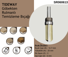 TİDEWAY Saptan Rulmanlı Freze Bıçakları d:6 D:12,7 H:25-SR060613