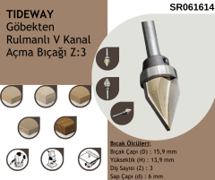 TİDEWAY Saptan Rulmanlı Freze Bıçakları d:6 D:15,9 H:13,9-SR061614