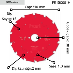 Freud El Tipi Daire Testere Makineleri İçin Çivili Ahşap Kesim Testereleri 210x2/1,3x30 z16-FR15C001H