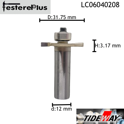 TİDEWAY Rulmanlı Lamba Bıçakları d:12 D:31.75 H:3.17 Z:2-L123203