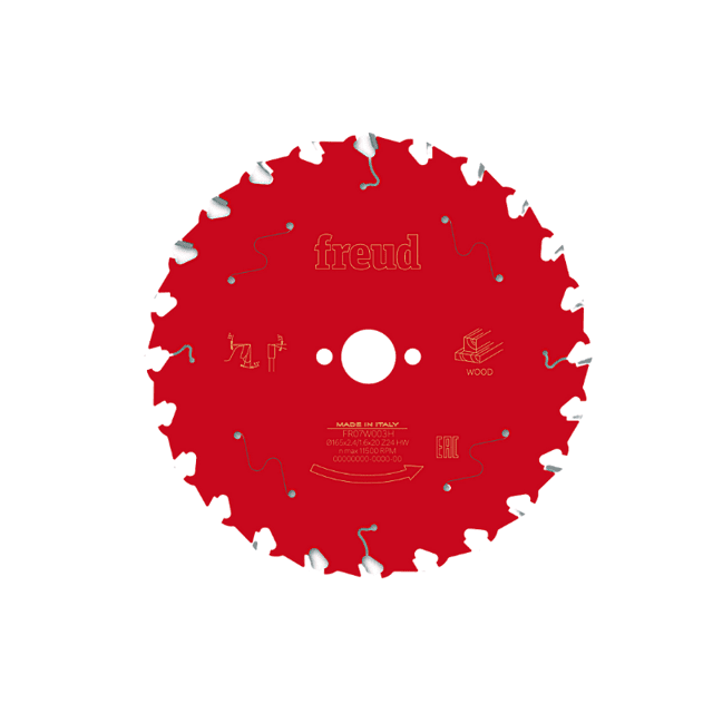 Freud Ahşap Kesim Testereleri El Tipi Daire Testere Makinaları İçin 165x2,4/1,6x20 z24-FR07W003H