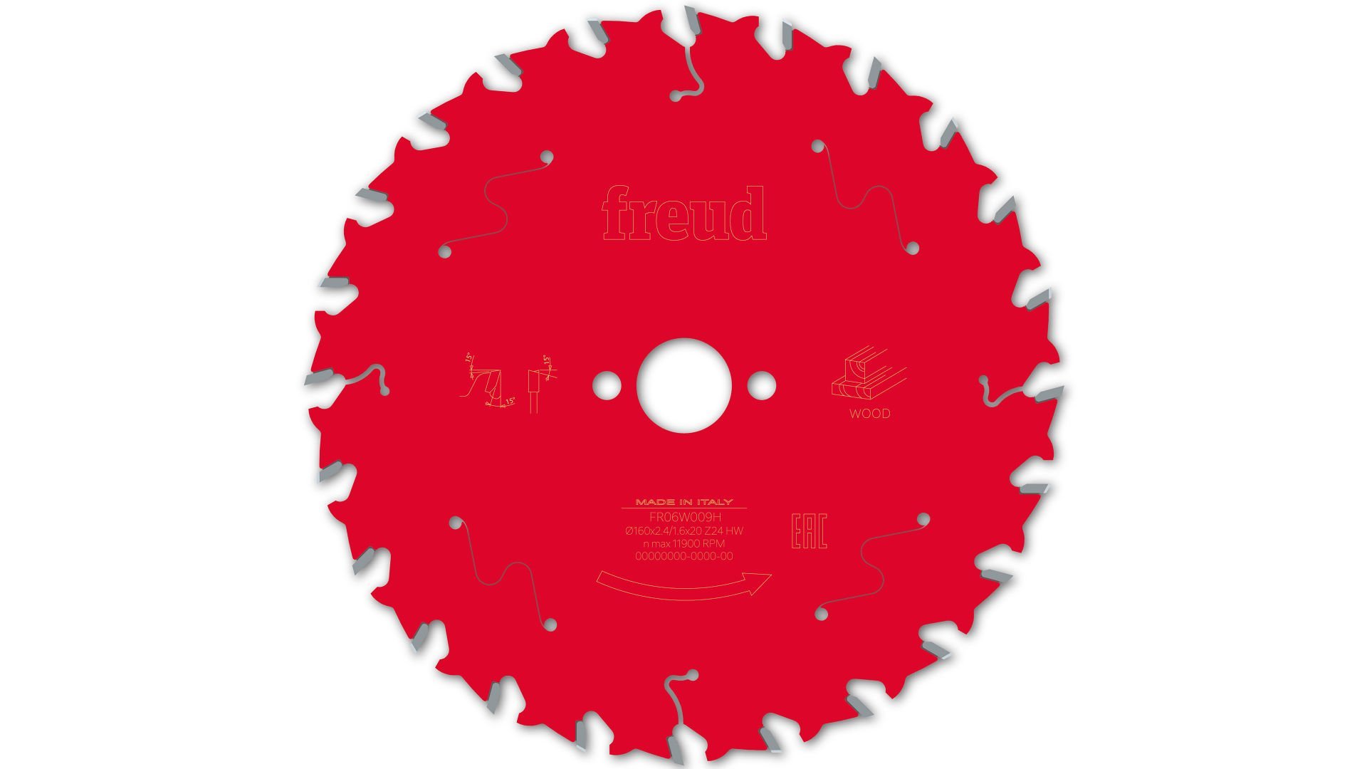 Freud El Tipi Daire Testere Makineleri İçin Ahşap Kesim Testereleri 160x2,4/1,6x20 z24-FR06W009H