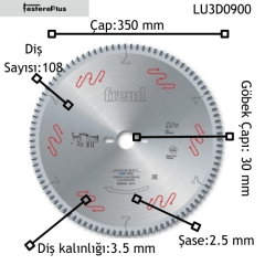 Freud Lu3d Sunta ve Mdf Testereleri 350x3,5/2,5x30 z108-LU3D0900