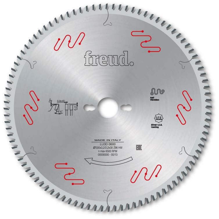 Freud Sunta ve Mdf Testereleri LU3D 300x3,2/2,2x30 z96-LU3D0600