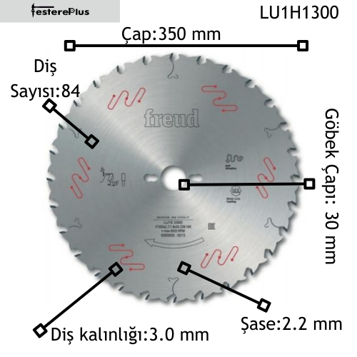 FREUD LU1E İnce Ağaç Testereleri 350x3,0/2,2x30 z84-LU1H1300