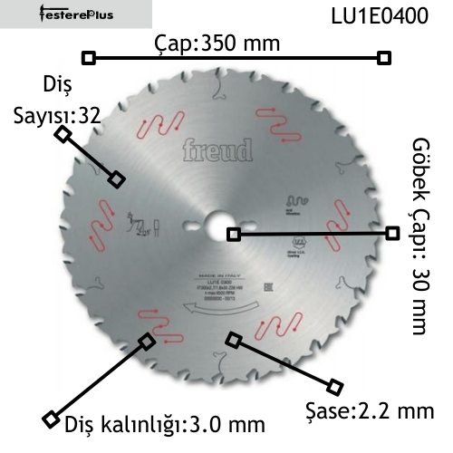 FREUD LU1E İnce Ağaç Testereleri 350x3,0/2,2x30 z32-LU1E0400