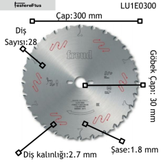 FREUD LU1E İnce Ağaç Testereleri 300x2,7/1,8x30 z28-LU1E0300