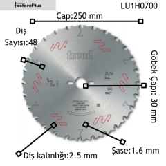 FREUD LU1E İnce Ağaç Testereleri 250x2,5/1,6x30 z48-LU1H0700