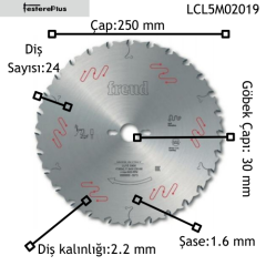 FREUD LU1E İnce Ağaç Testereleri 250x2,2/1,6x30 z24-LCL5M02019