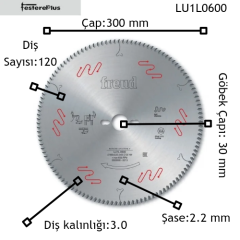 FREUD LU1L 45 Derece Kesim Testereleri 300x3,0/2,2x30 z120-LU1L0600