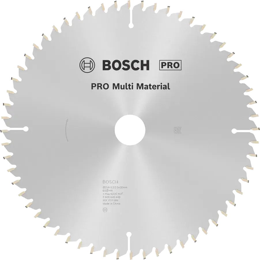 BOSCH Pro Mutli Material Daire Testere Bıçakları 254x3,2/2,5x30 z60