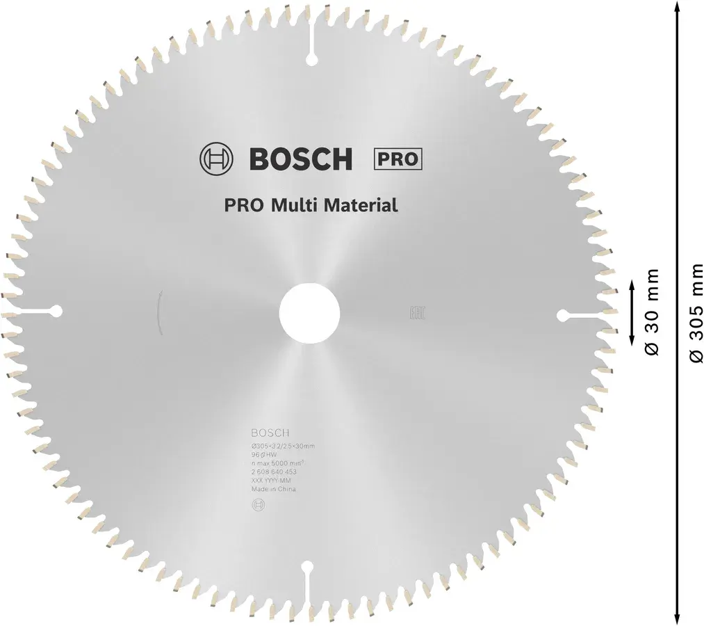 BOSCH Pro Mutli Material Daire Testere Bıçakları 305x3,2/2,5x30 z96