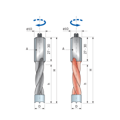Freud Yarım Delik Dübel Matkap Uçları 57,5 MM