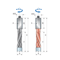 Freud Çift Talaş Dübel Yarım Delik Matkap Uçları 57,5 MM