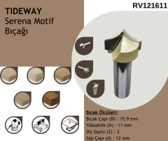 TIDEWAY Radius Motif Freze Bıçakları d:12 D:15.9 H:11 Z:2-RV121611