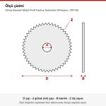 König Dairesel Metal Profil Kesme Testereleri (Friksiyon, CRV 80) ölçü çizimi