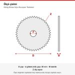 König Elmas Uçlu Alucopan Testeresi ölçü çizimi